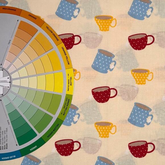 Dotted Coffee Cups on Cream Cotton Fabric by Quilter's Showcase - 1/2 Yard - Picture 5 of 6